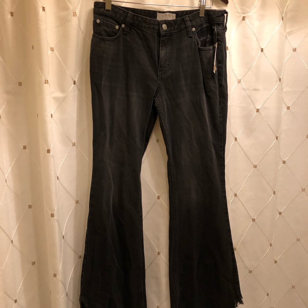 Free People ripped bottom bell bottoms really cool